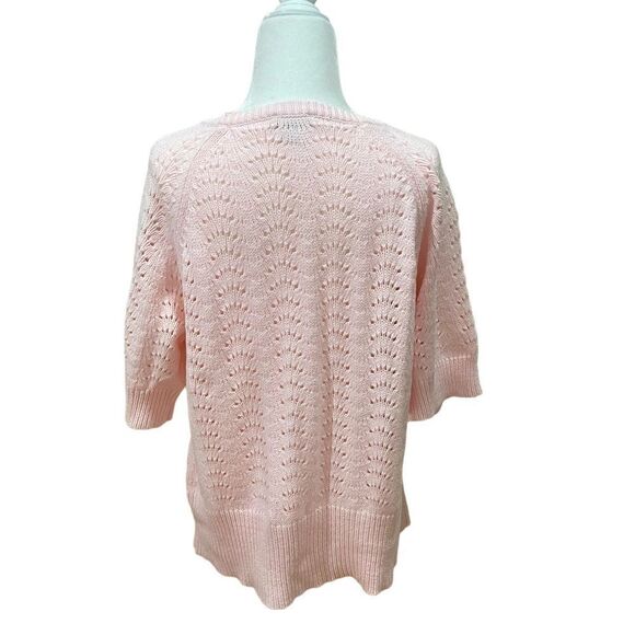 J. Jill Pale Pink Button Front Cardigan Sweater Size Large - Picture 3 of 5